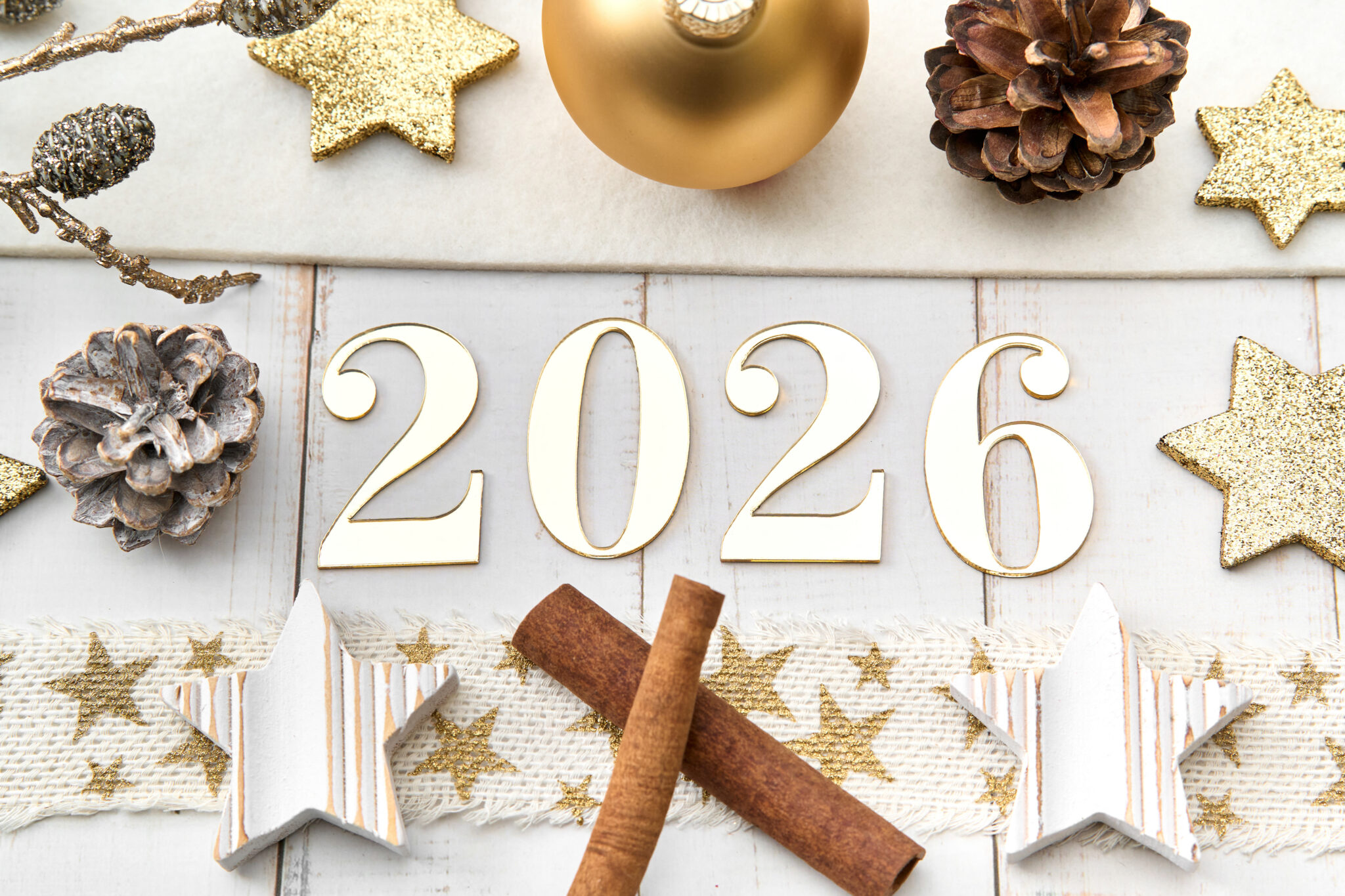 2026 bild mit goldenen sternen