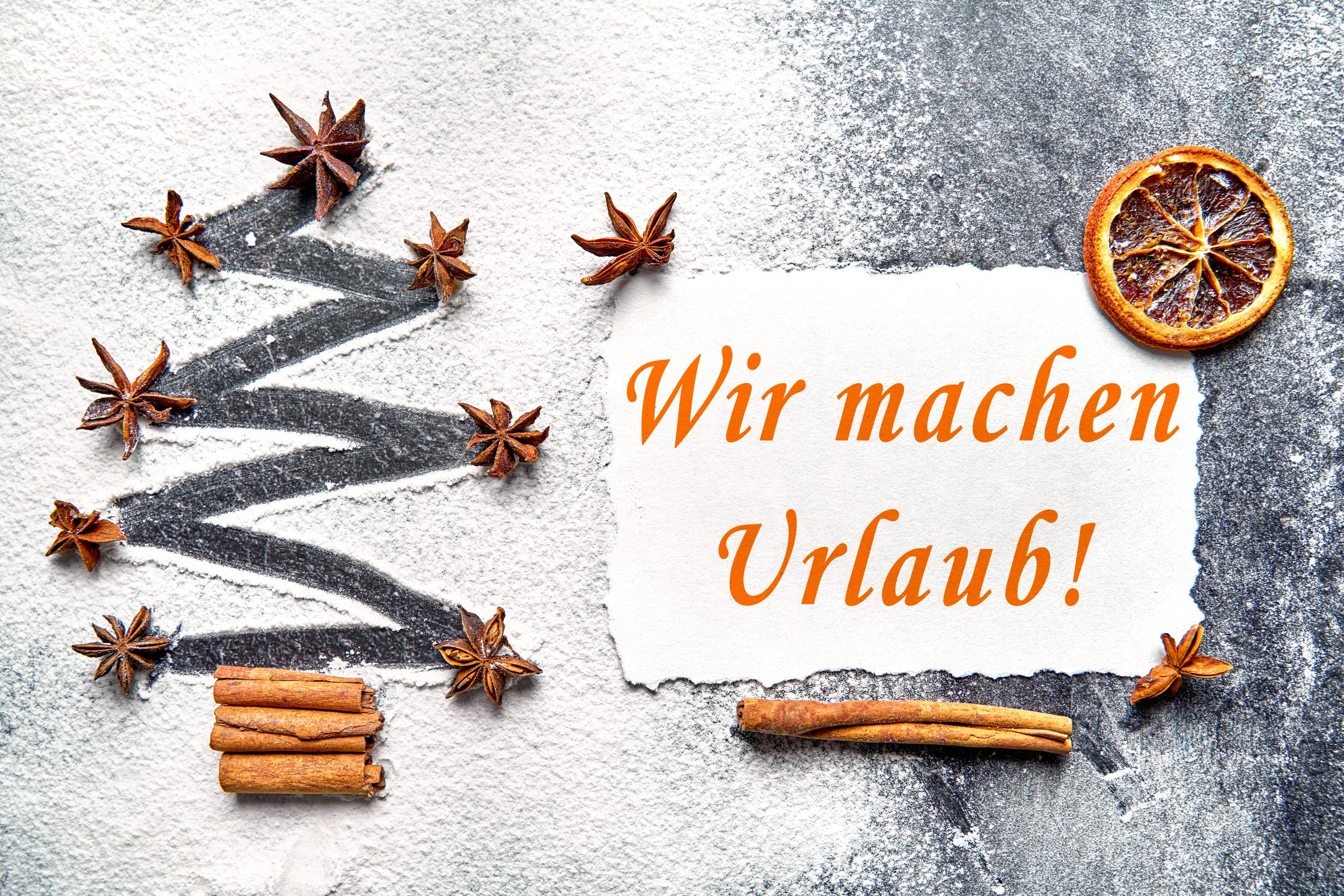 wir machen urlaub an weihnachten auf weihnachtlichem hintergrund