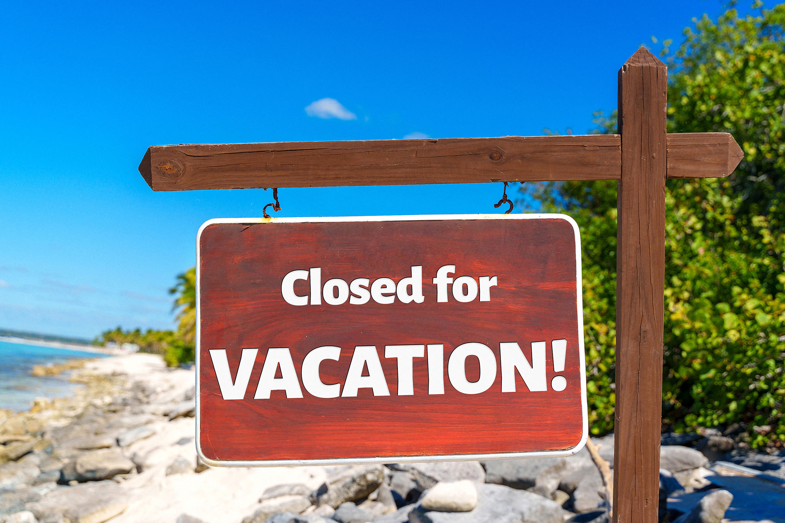closed for vacation bilder