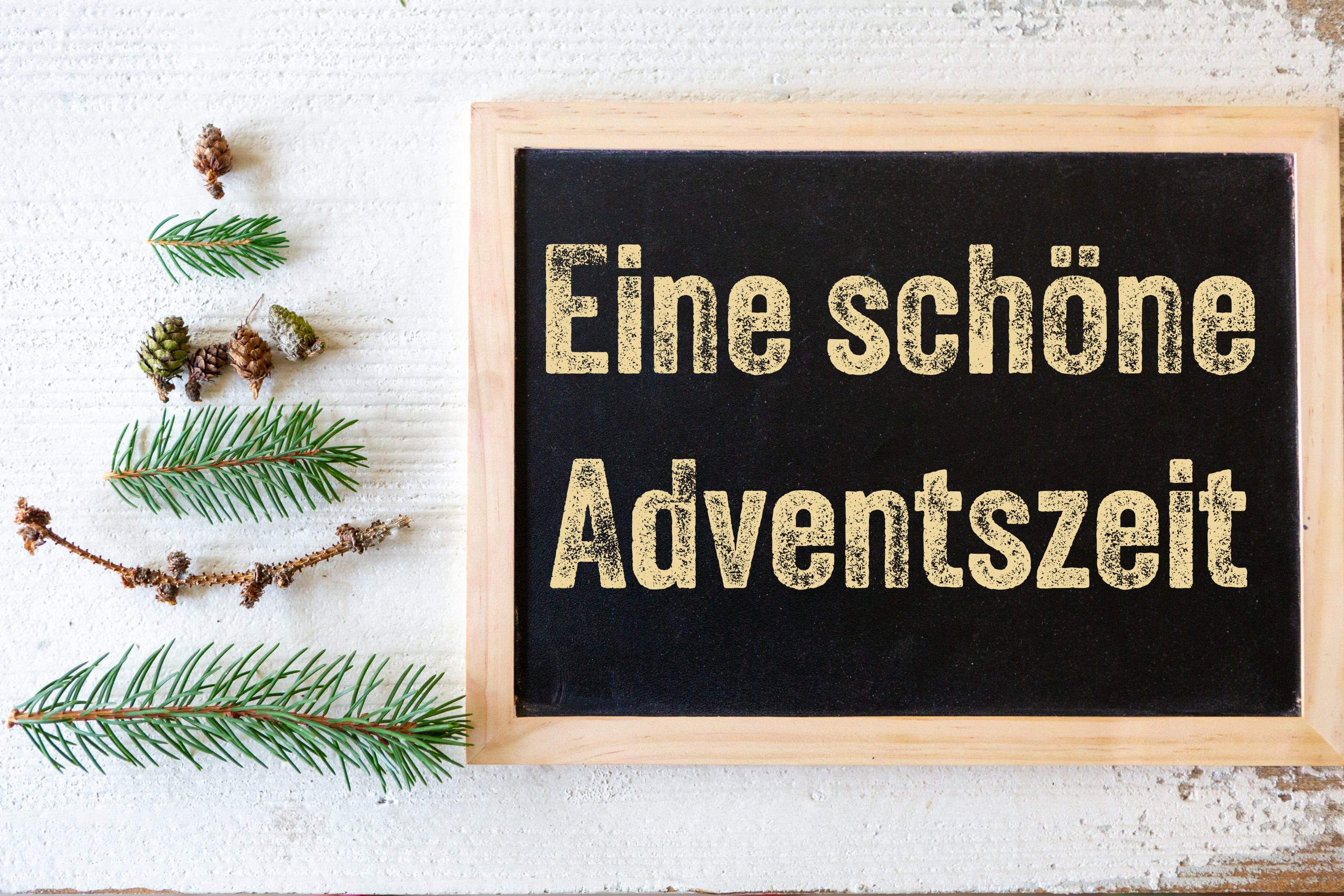 schöne adventszeit - gruß zum advent auf schild