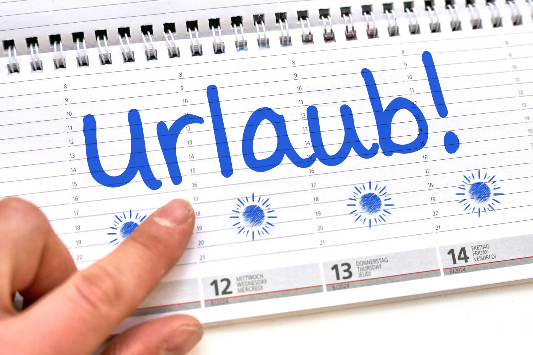 urlaub schriftzug kalender bilder